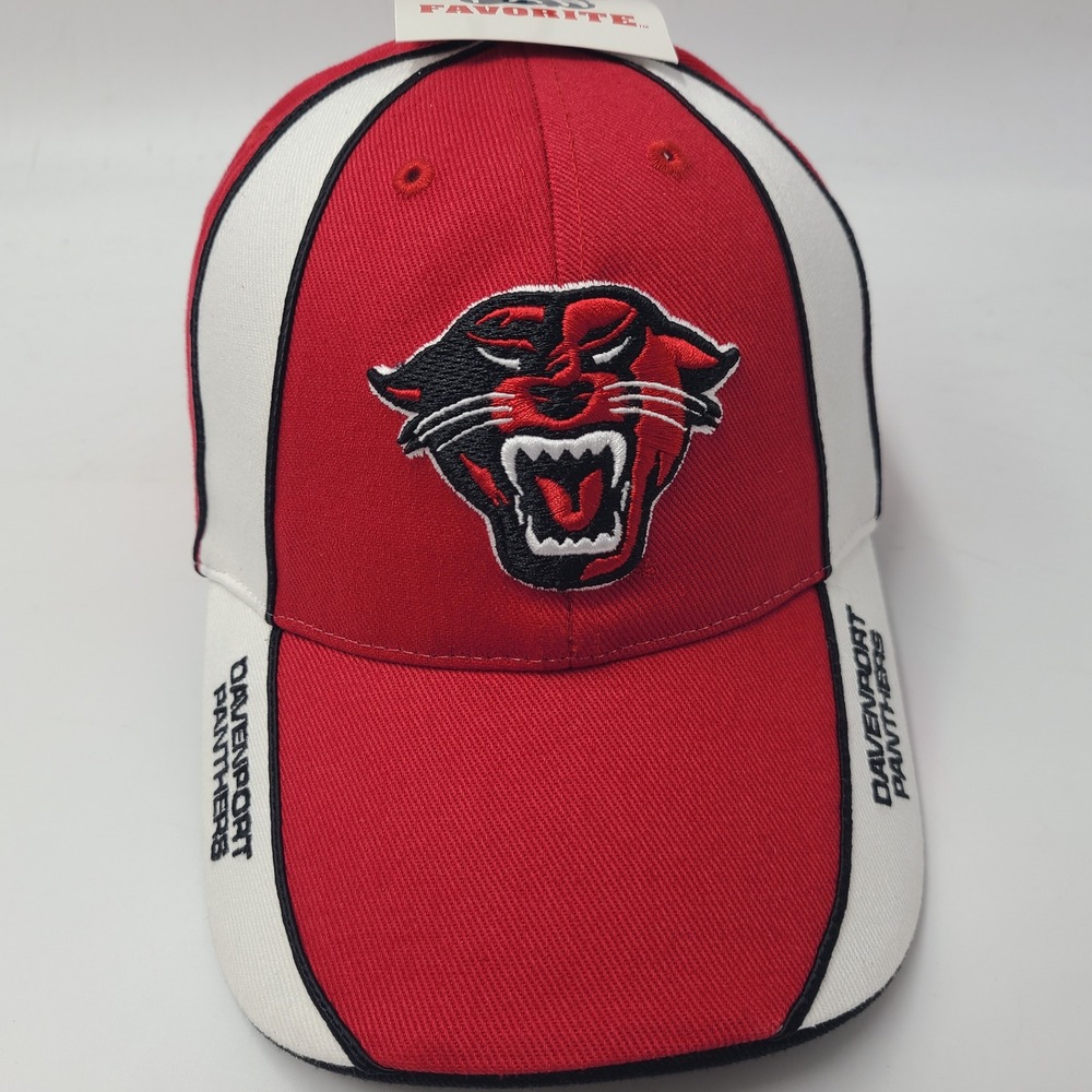 Davenport Panthers Hat Adjustable Fan Favorite Red White NCAA University Men